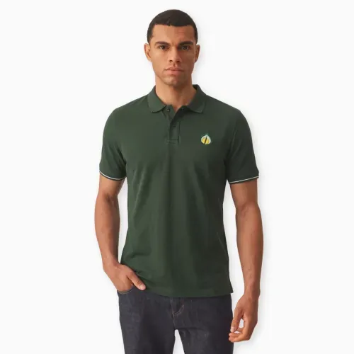 Camiseta Tipo Polo Verde Hombre