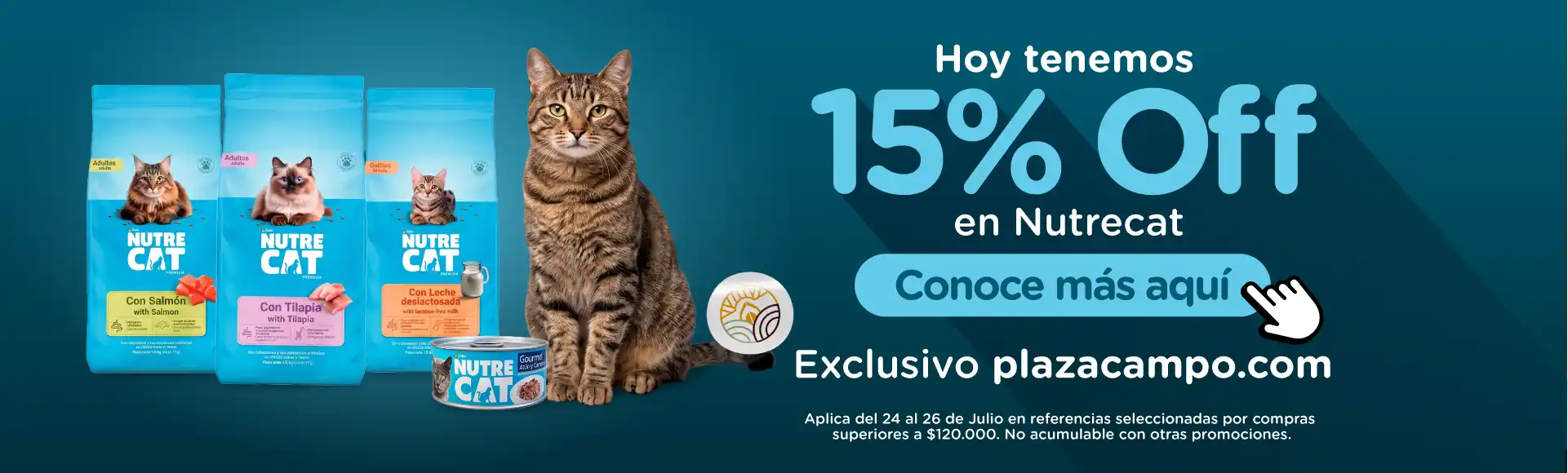 15% Off en Nutrecat. Válido hasta el 26 de Julio