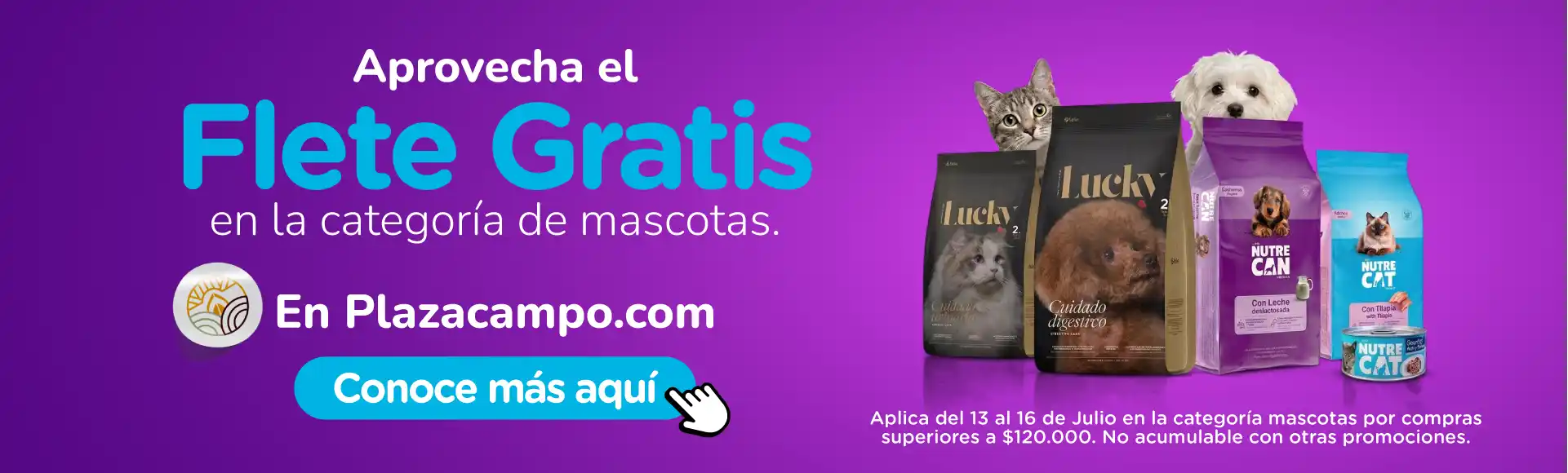 Flete gratis en la categoría mascotas